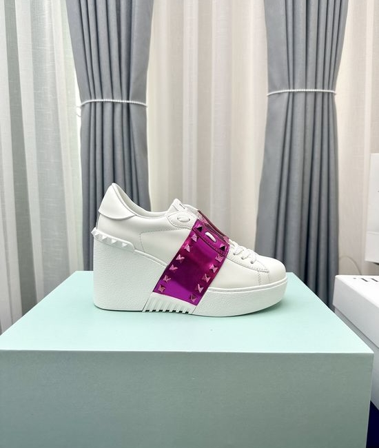 Valentino Rivet Decor Thick Sole Height Increasing Shoes