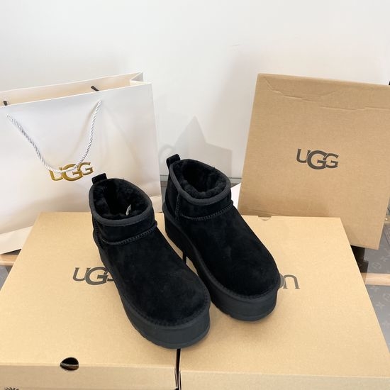 UGG Thick Sole Suede Fur Lined Warm Ankle Boots