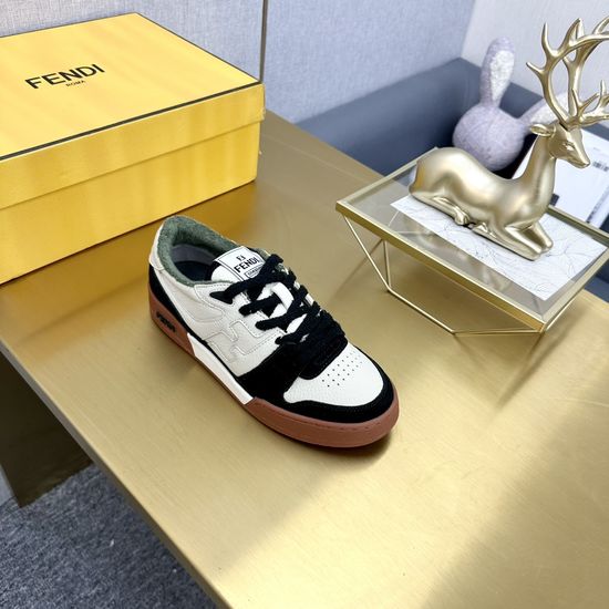 Fendi Classic Retro Leather Sneakers Non-Slip Durable Casual Footwear