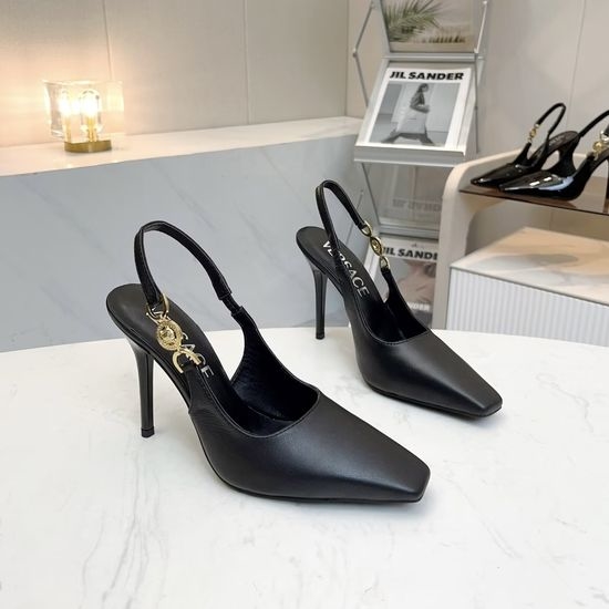 Versace Genuine Leather High Heel Sandals Classic Elegant Shoes