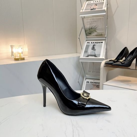 Versace Patent Leather Classic High Heels Elegant Footwear