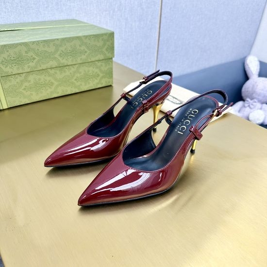 Gucci Embossed Pattern Stiletto Heel Dress Sandals
