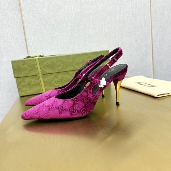 Gucci Embossed Pattern Stiletto Heel Dress Sandals