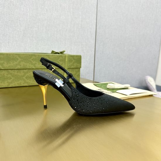 Gucci Rhinestone Decor High Heel Elegant Dress Sandals