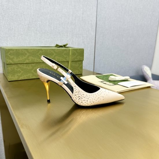 Gucci Rhinestone Decor High Heel Elegant Dress Sandals