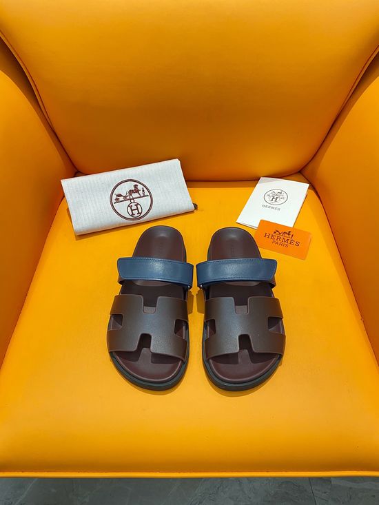Hermes Velcro Flat Casual Sandals Soft Sole Comfortable Slides