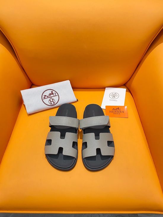 Hermes Velcro Flat Casual Sandals Soft Sole Comfortable Slides