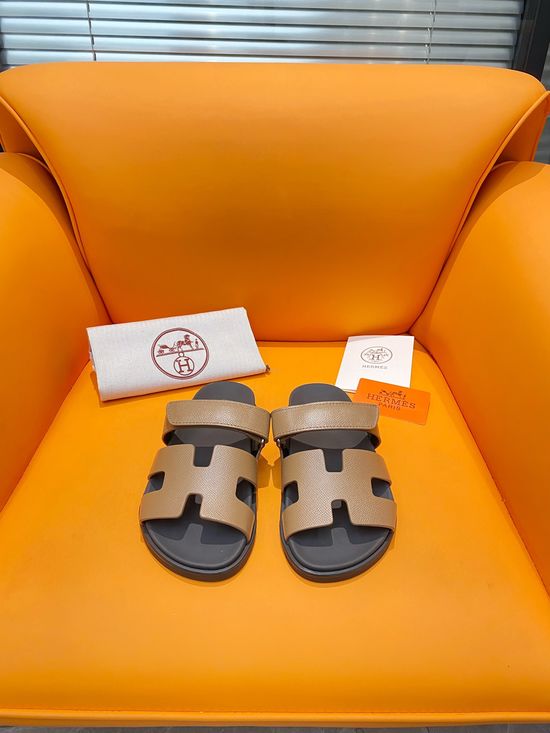Hermes Velcro Flat Casual Sandals Soft Sole Comfortable Slides