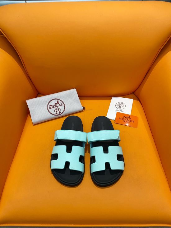 Hermes Velcro Flat Casual Sandals Soft Sole Comfortable Slides