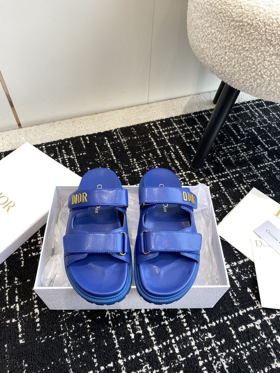 Christian Dior Adjustable Fabric Casual Flat Comfortable Slides