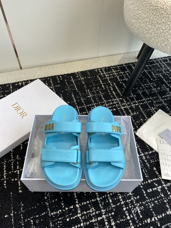 Christian Dior Adjustable Fabric Casual Flat Comfortable Slides