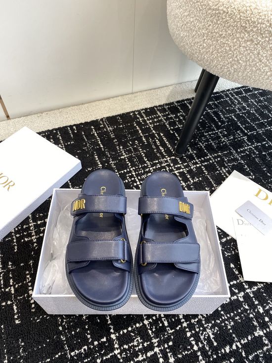 Christian Dior Adjustable Fabric Casual Flat Comfortable Slides