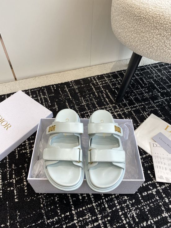 Christian Dior Adjustable Fabric Casual Flat Comfortable Slides