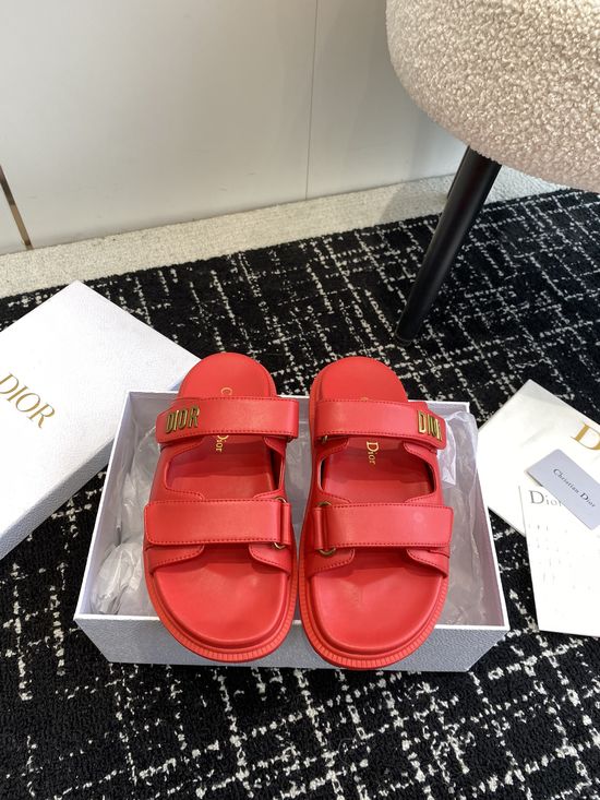 Christian Dior Adjustable Fabric Casual Flat Comfortable Slides