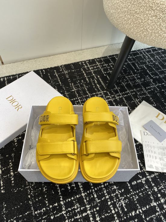 Christian Dior Adjustable Fabric Casual Flat Comfortable Slides