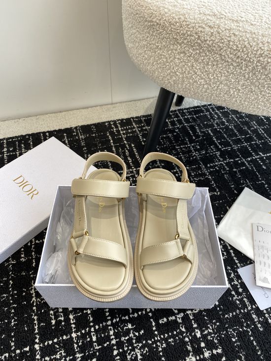Christian Dior Comfortable Adjustable Leather Casual Summer Slides