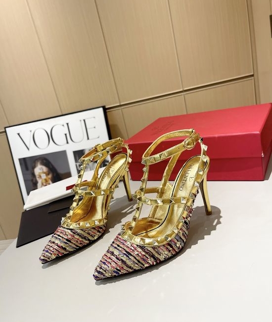 Valentino Studded Strap High Heel Elegant Sandals