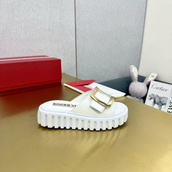 Vivienne Westhood Chic Leather Mules with Sparkling Crystal Buckle