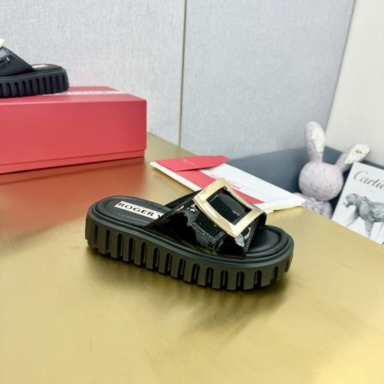 Vivienne Westhood Chic Leather Mules with Sparkling Crystal Buckle