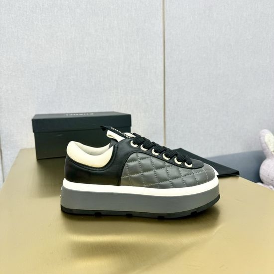 Chanel Mixed Material Casual Sports Sneakers With Non-slip Sole
