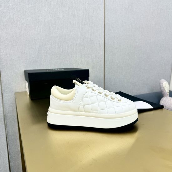 Chanel Mixed Material Casual Sports Sneakers With Non-slip Sole