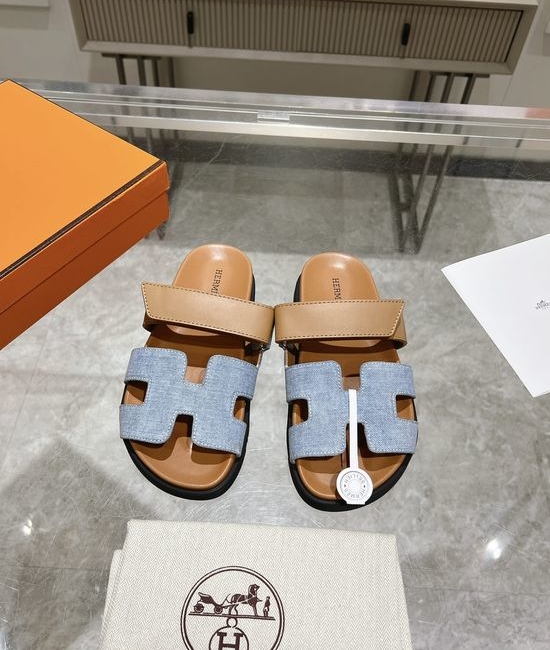 Hermes Denim Slide Sandals Casual Durable Premium Quality Non-slip Sole