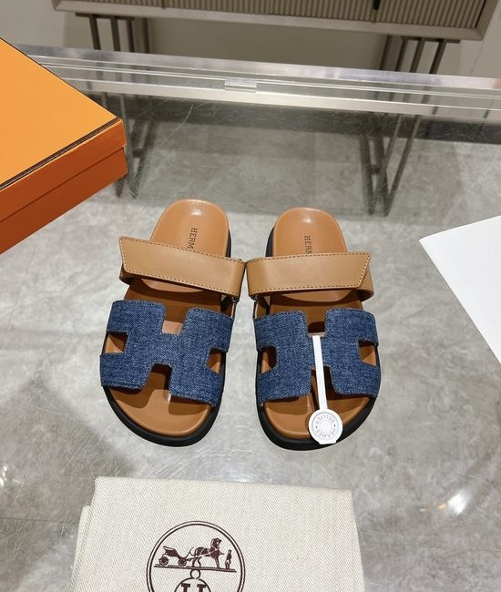 Hermes Denim Slide Sandals Casual Durable Premium Quality Non-slip Sole