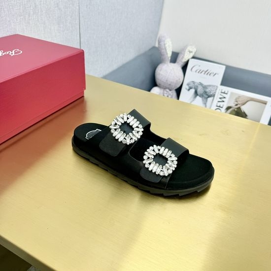 Vivienne Westhood Classic Double-Buckle Slides with Delicate Crystal Accents