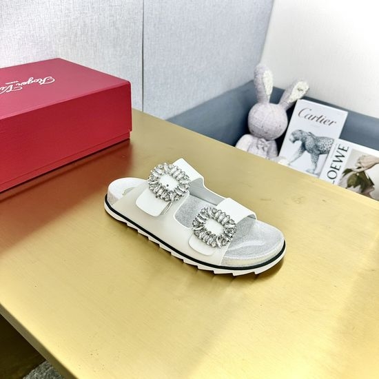 Vivienne Westhood Classic Double-Buckle Slides with Delicate Crystal Accents