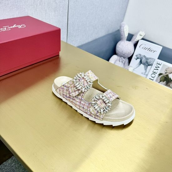 Vivienne Westhood Classic Double-Buckle Slides with Delicate Crystal Accents