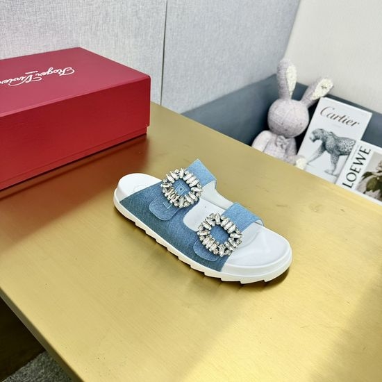 Vivienne Westhood Classic Double-Buckle Slides with Delicate Crystal Accents
