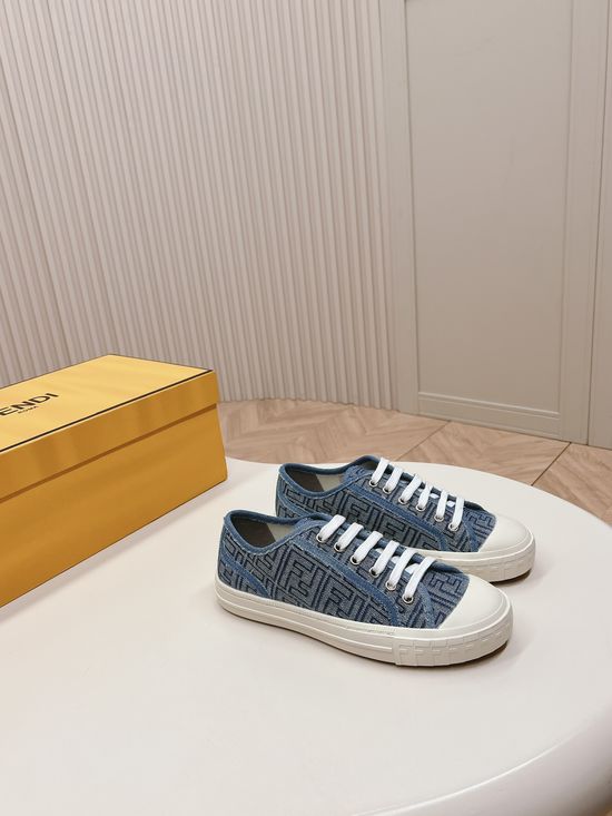 Fendi Classic Monogram Upper Breathable Lightweight Casual Skate Shoes