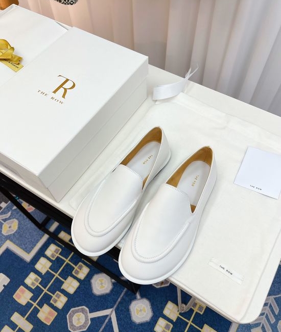 The Row Vintage Leather Loafers Soft Comfortable Casual Daily Shoes