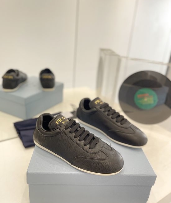 Prada Premium Leather Slip On Casual Comfortable Fashion Sneakers