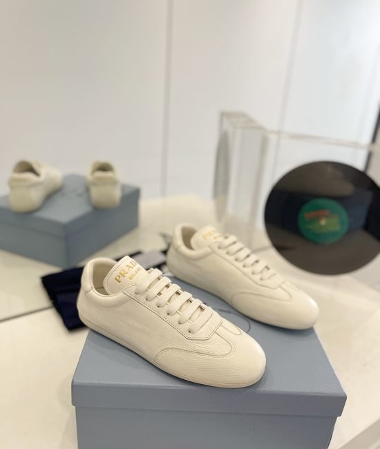 Prada Premium Leather Slip On Casual Comfortable Fashion Sneakers