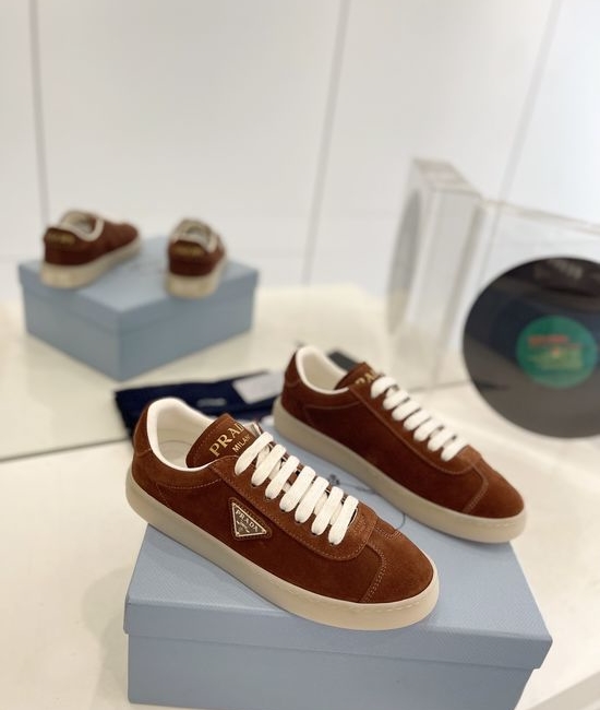 Prada Premium Leather Slip On Casual Comfortable Fashion Sneakers
