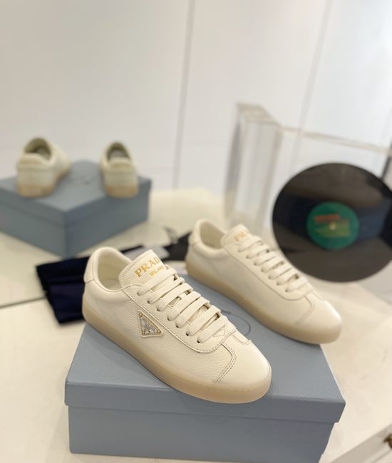 Prada Premium Leather Slip On Casual Comfortable Fashion Sneakers