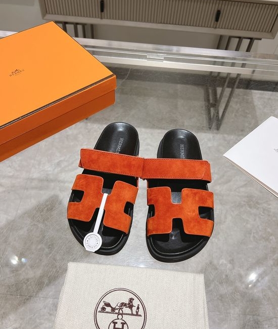 Hermes Solid Suede Slide Sandals Soft Breathable Premium Quality Non-slip Sole