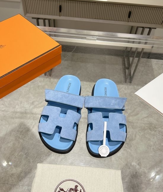 Hermes Solid Suede Slide Sandals Soft Breathable Premium Quality Non-slip Sole