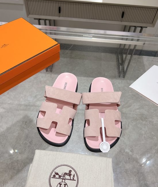 Hermes Solid Suede Slide Sandals Soft Breathable Premium Quality Non-slip Sole