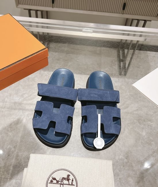 Hermes Solid Suede Slide Sandals Soft Breathable Premium Quality Non-slip Sole