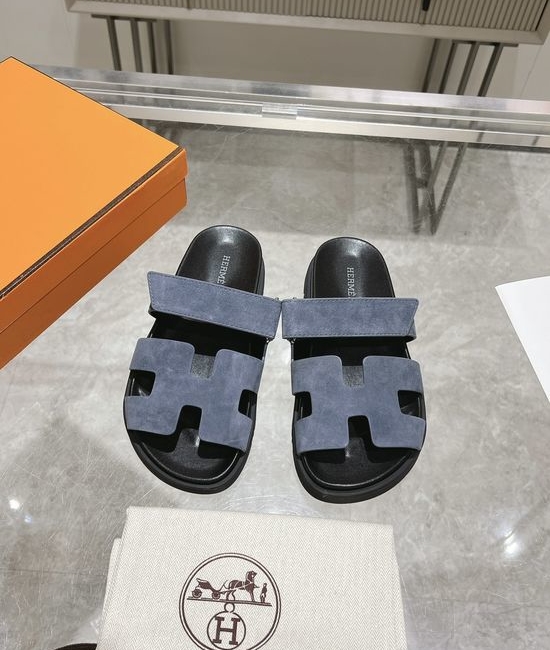 Hermes Solid Suede Slide Sandals Soft Breathable Premium Quality Non-slip Sole