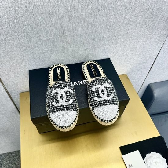 Chanel Casual Denim Espadrille Mules Slip On Comfort Shoes