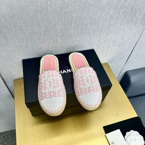 Chanel Casual Denim Espadrille Mules Slip On Comfort Shoes