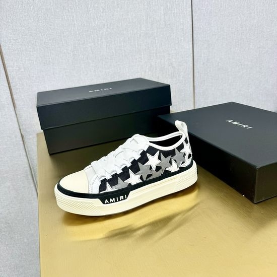 Ami Star Patch Canvas Platform Low Top Casual Shoes