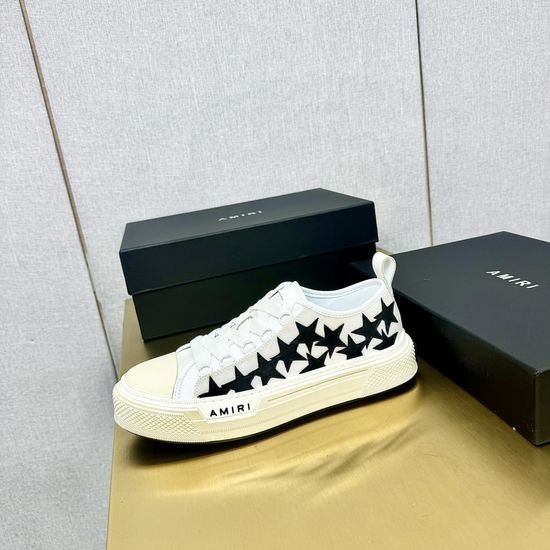 Ami Star Patch Canvas Platform Low Top Casual Shoes