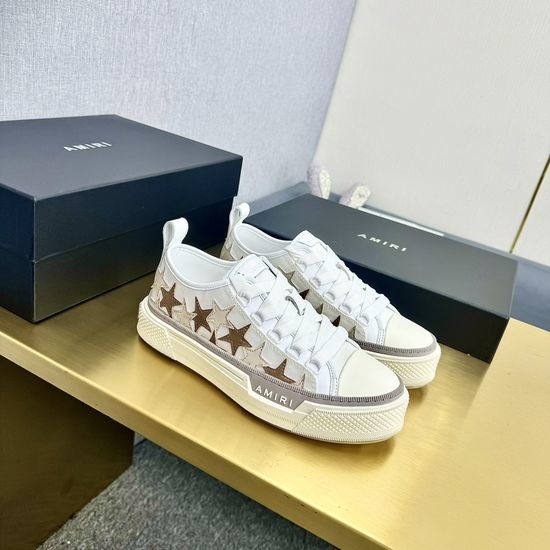 Ami Star Patch Canvas Platform Low Top Casual Shoes