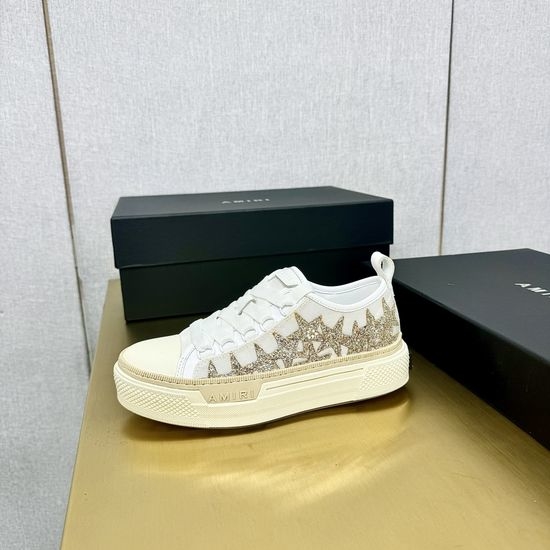Ami Star Patch Canvas Platform Low Top Casual Shoes