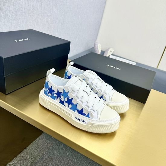 Ami Star Patch Canvas Platform Low Top Casual Shoes