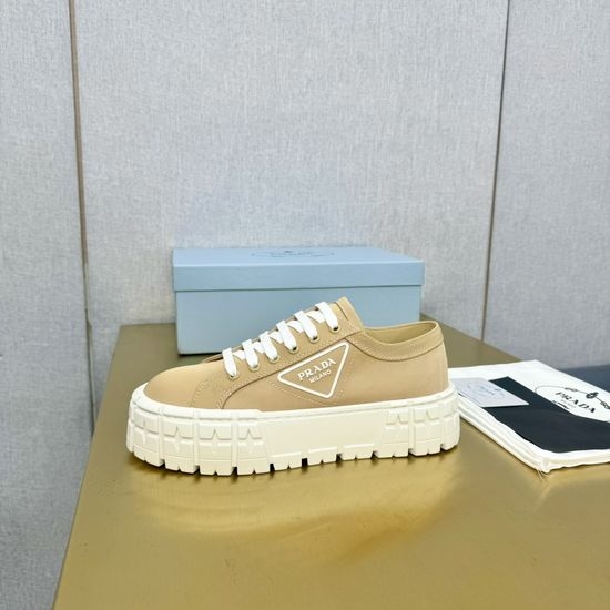 Prada Vintage Style Printed Canvas Platform Casual Shoes